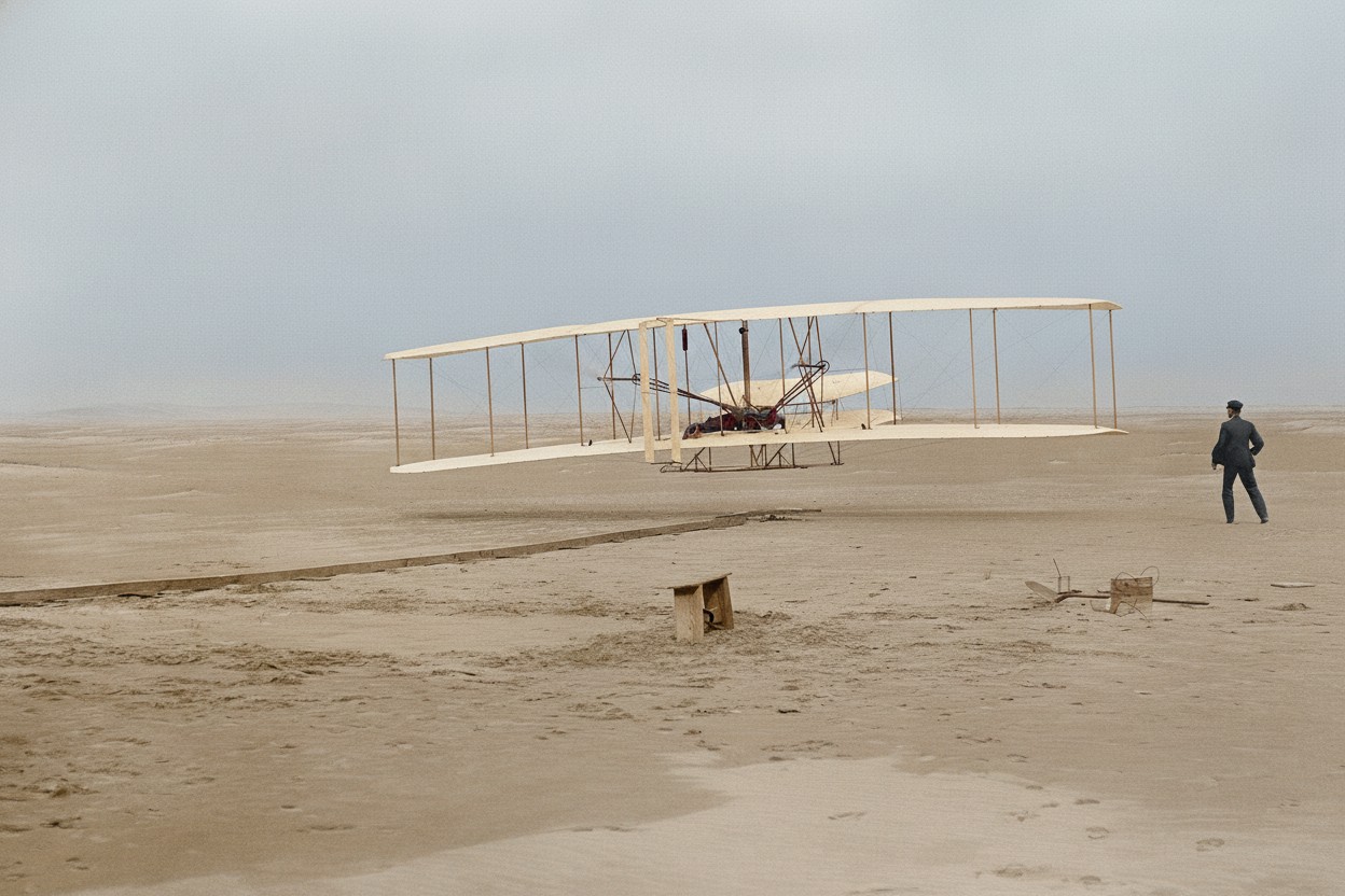First Flight 1903, restored and colorized